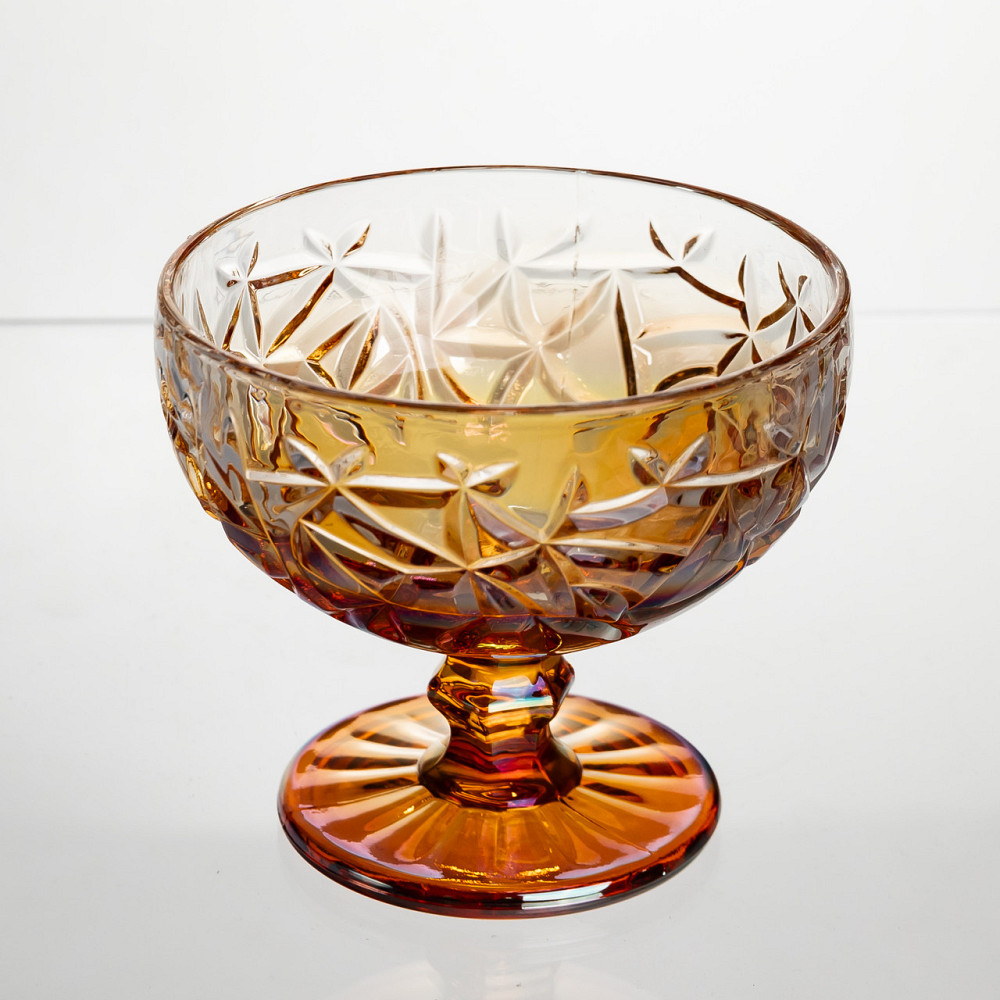 Набір креманок на ніжці 6 штук 340 мл скляні Золотистий Yiwu HP-19-193 Коломия - фото 2