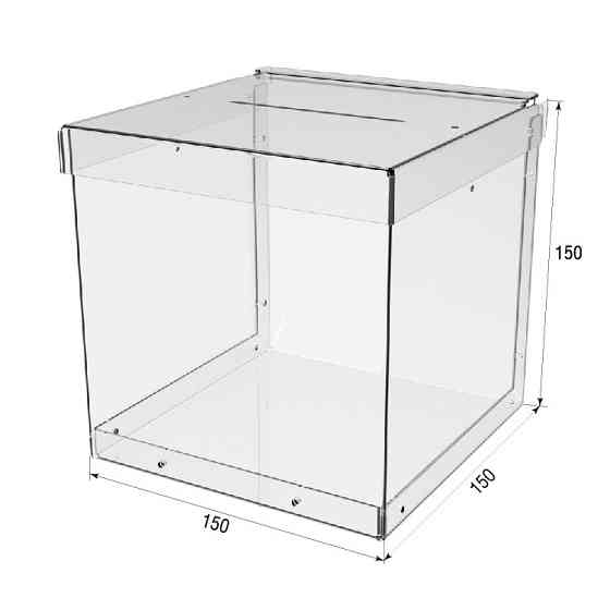 Ящик EKOSTAR без замка для сбора денег 150x150x150 мм. Объем 3,3 литра. Киев