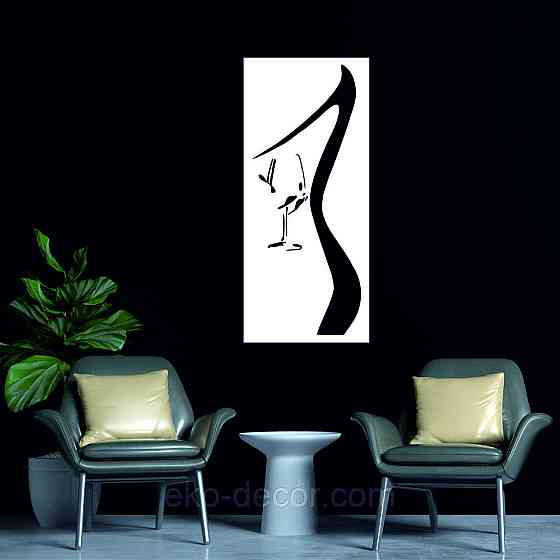 Декоративное настенное Панно «Силуэт женщины», Декор на стену 50*22 см, Белый Киев