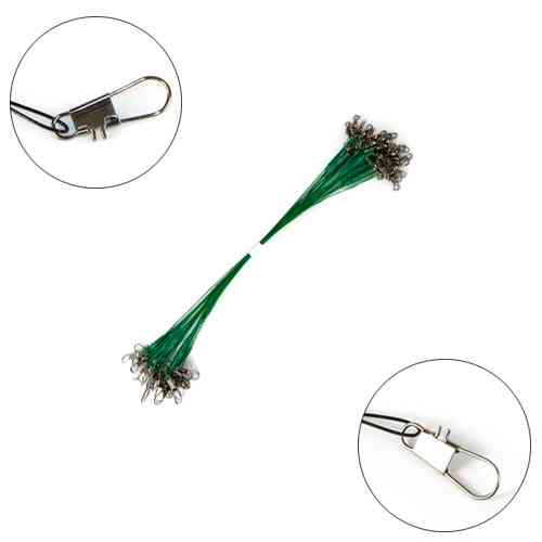 Повідок сталевий 15см 0.5мм, 20шт, з вертлюжком і застібкою Вінниця