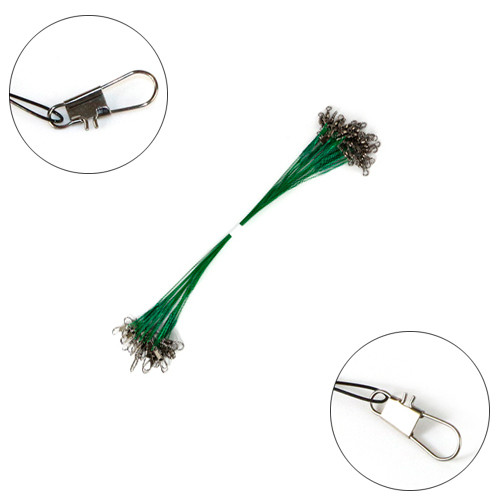 Поводок стальной 15см 0.5мм, 20шт, с вертлюжком и застежкой Винница - изображение 1