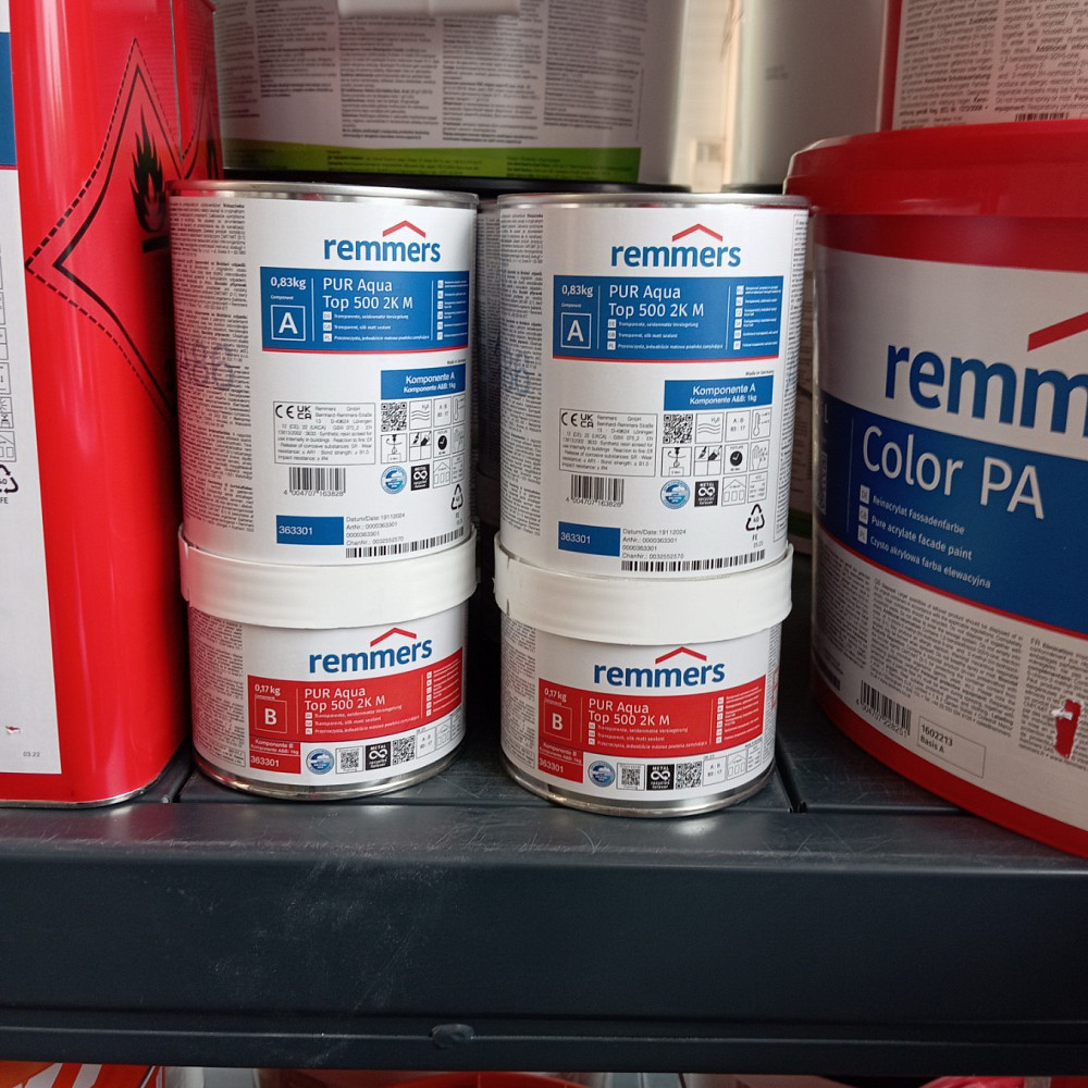 Шовковисто-матовий поліуретановий лак Remmers PUR Aqua TOP 500 2K M 1 кг Киев - изображение 3
