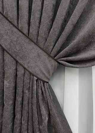 Комплект готових штор VR-Textil Шеніл преміум VELMIRA Rich № 1928ш Сіро-коричневий 150х290 см 2 шт (33-0994) Київ