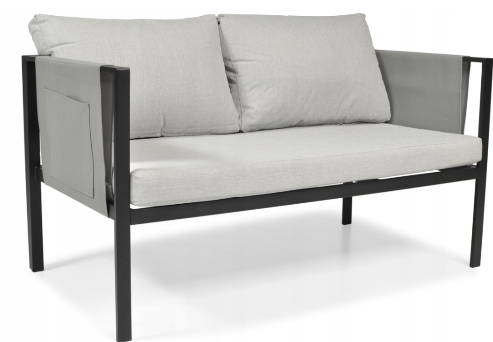 Комплект садових меблів IBIZA eDomator на 4 особи, металевий, з сірими подушками (Польща) Київ - фото 8