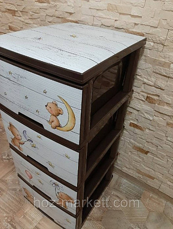 Пластиковий комод із малюнком "Ведмежата" коричневий Алеана Харків - фото 7