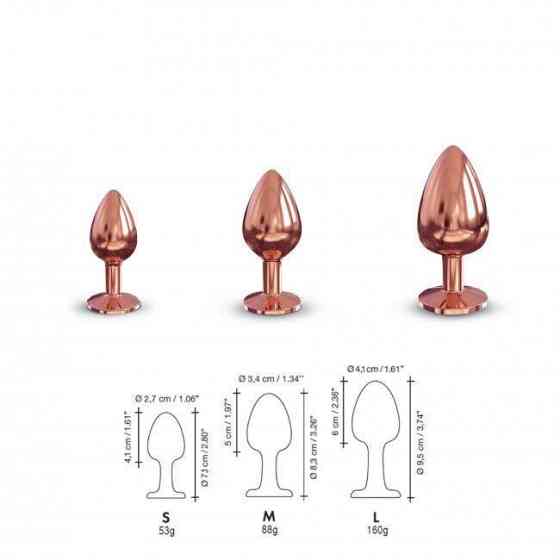 Металлическая анальная пробка с украшением в виде кристалла Dorcel - Diamond Plug Rose Gold S Sex Aura Киев