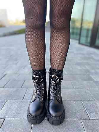 Miralux Черевики жіночі MiraLux чорні шкіра натуральна зима высота 17 см (4887) Коломия