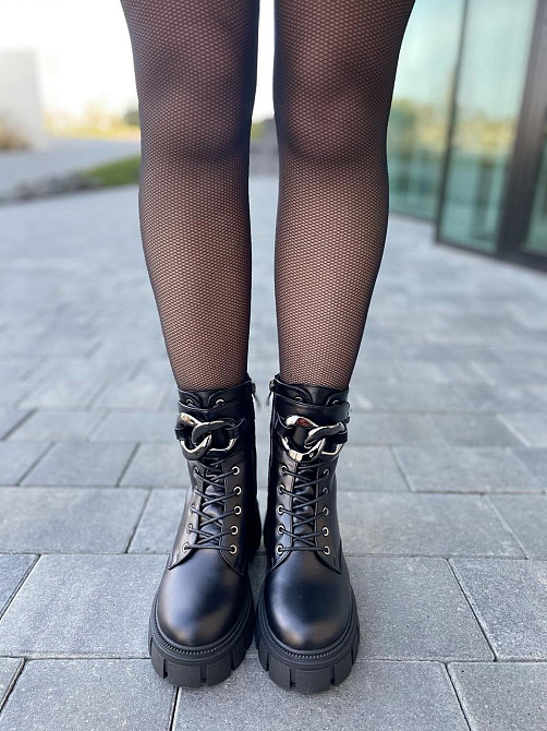 Miralux Черевики жіночі MiraLux чорні шкіра натуральна зима высота 17 см (4887) Коломия - фото 4