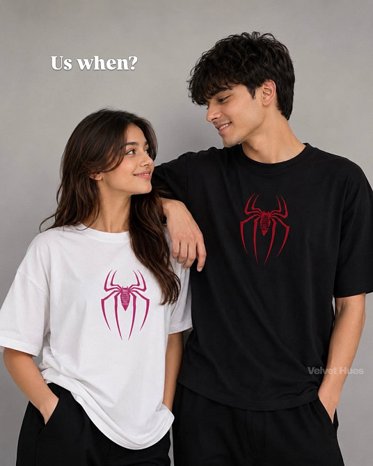 Парні футболки для закоханих — LOVE SPIDER |  Чоловіча та жіноча футболки Різні кольори, M, M Чернівці - фото 1