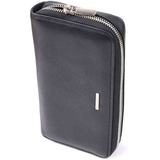 Практичний жіночий гаманець на одне відділення із зернистої натуральної шкіри Tony Perotti 20863_1 (3622 nero) Чорний Київ