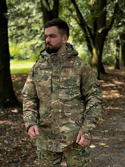Тактическая мужская зимняя куртка парка Omni-Heat с капюшоном водонепроницаемая зимняя парка мультикам WAR Львов - изображение 7