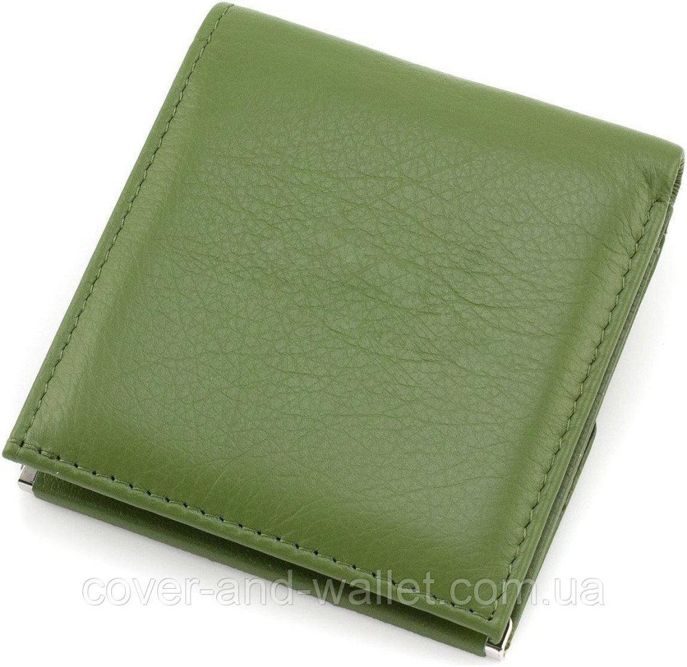 Маленький жіночий гаманець оливкового кольору із монетницею Marco Coverna Київ - фото 3
