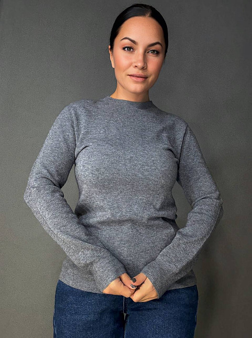 Светр жіночий A-N 2403 водолазка гольф базовий з круглим горлом, сірий, one size Київ - фото 12
