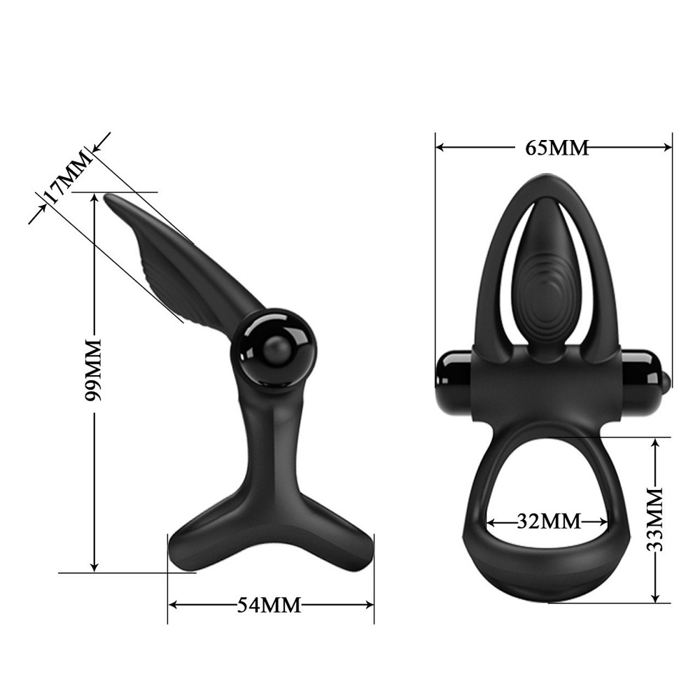Эрекционное кольцо - Pretty Love Vibration Cock Ring Black Sex Aura Киев - изображение 9