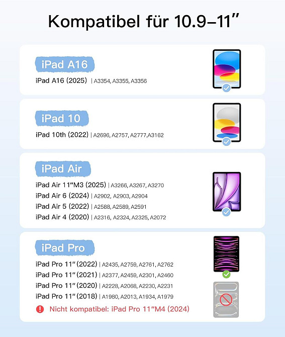 Чехол с клавиатурой для iPad Air 11-inch(M2) 2024/ iPad Air 5 2022/Air 4 2020 10.9/iPad 4-го покол. 10.9 / iPad Pro 11 2018 Днепр - изображение 5