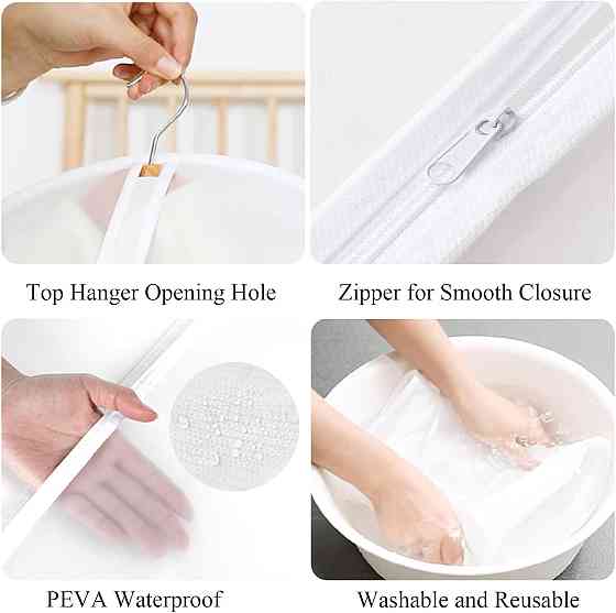 Чохол для одягу 60х140 прозорий білий 5шт Вінниця