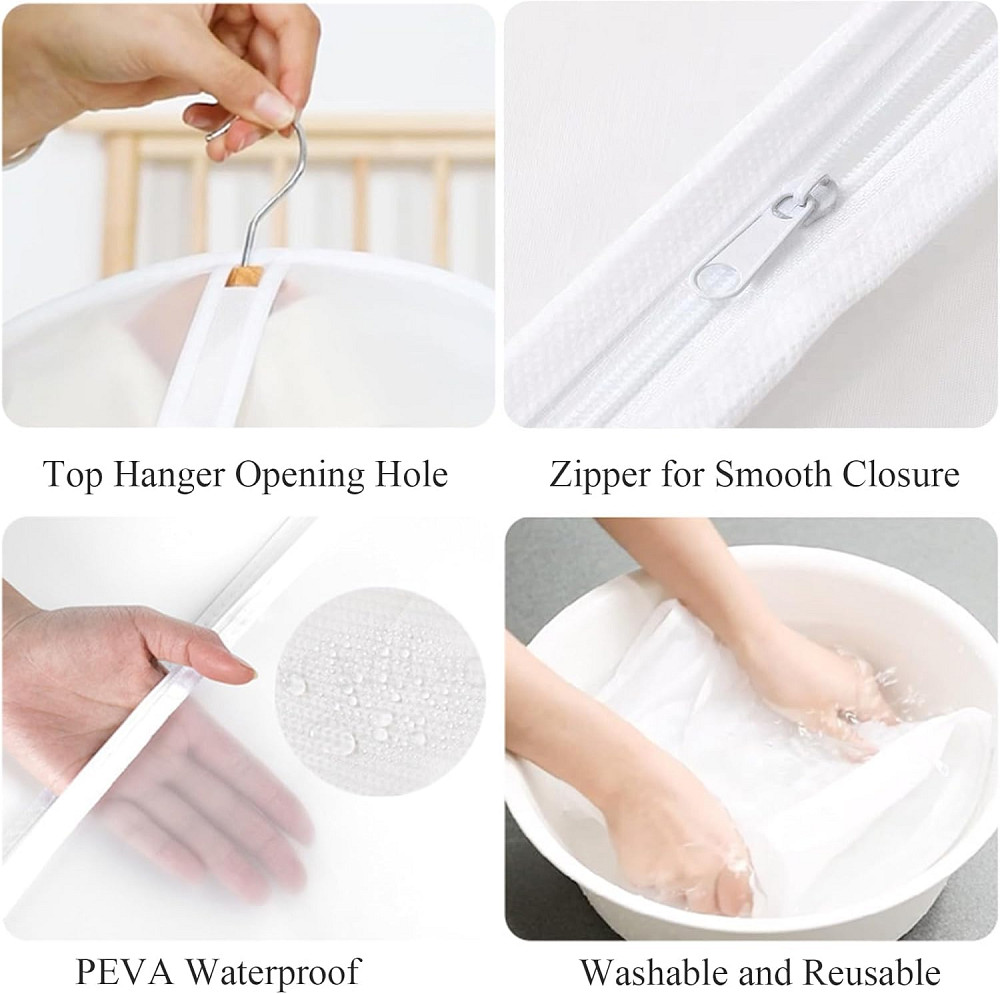 Чехол для одежды 60х140 прозрачный белый 5шт Винница - изображение 3