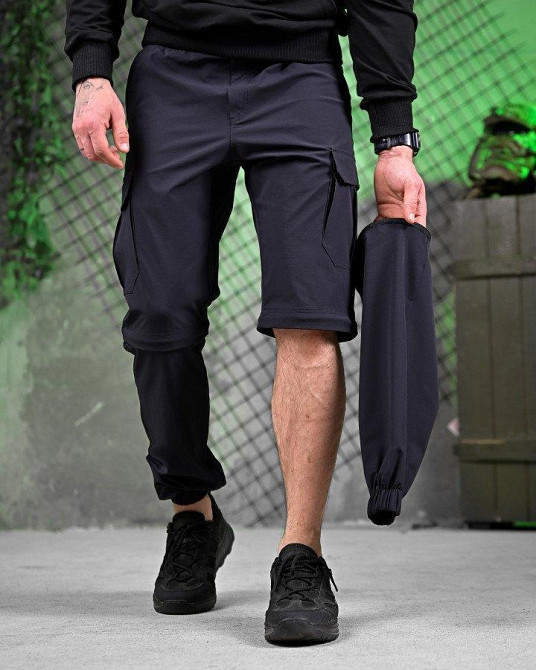 Мужские летние такатические штаны трансформер шорты Дснс синие Одесса - изображение 2