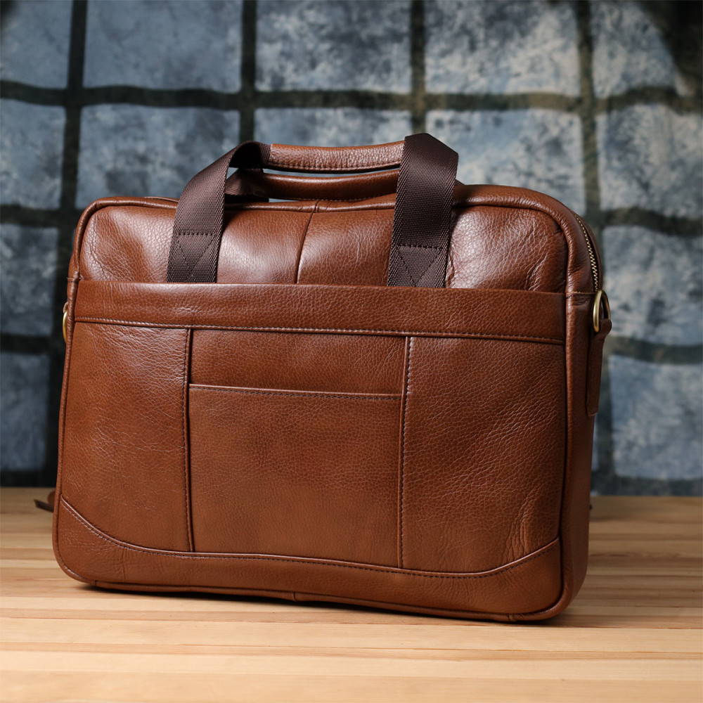 Чоловічий діловий портфель з натуральної шкіри Vintage 23038 Коричневий Київ - фото 10