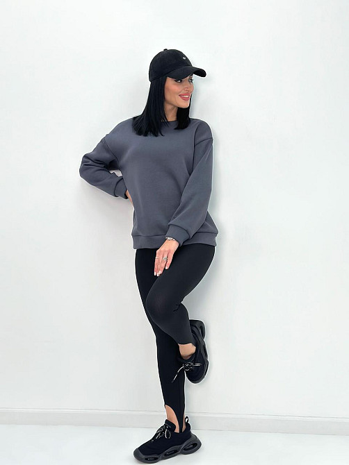 Жіночий теплий батник "Wear" Турція оптом | Норма і батал Графіт, 42-44 Київ - фото 1