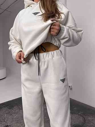Женский теплый костюм, из флис полара L-XL, Молочный Одесса