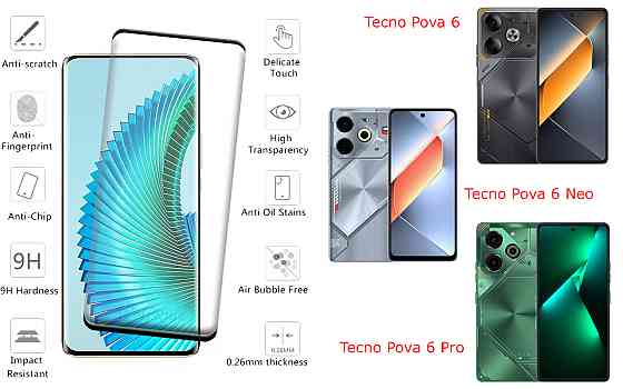 Захисне скло HyperGlass Pro для Tecno Pova 6, Pova 6 Neo, Pova 6 Pro – максимальна чутливість та захист Київ