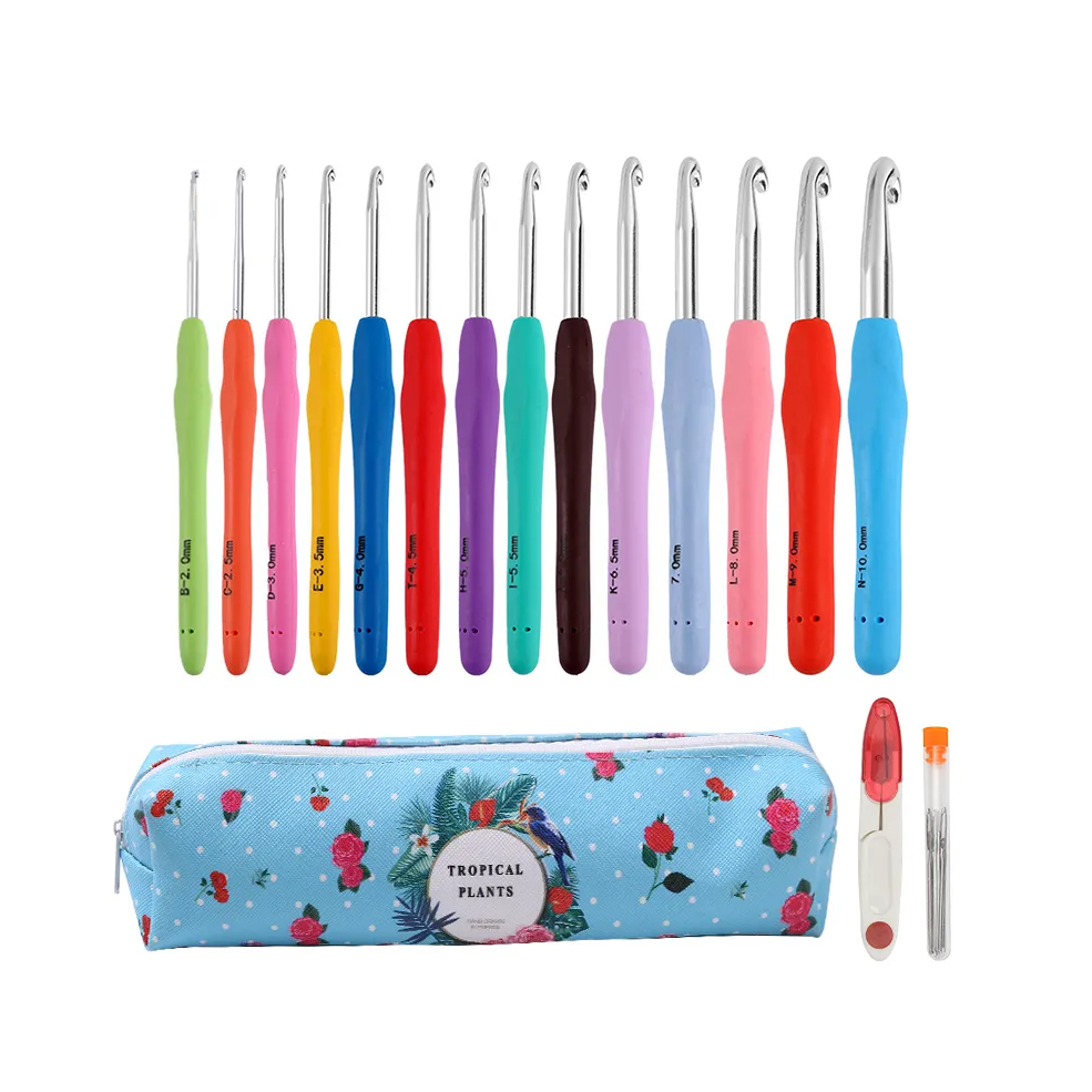 Набор крючков для вязания в косметичке, 14 цветных крючков, размер 2.0/10.0 мм Каменец-Подольский - изображение 1