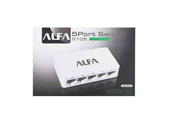 Комутатор S10 портів RJ4 10/100Mbps, пластик (Realtek 8305IC, 12v) білий ТМ ALFA Київ