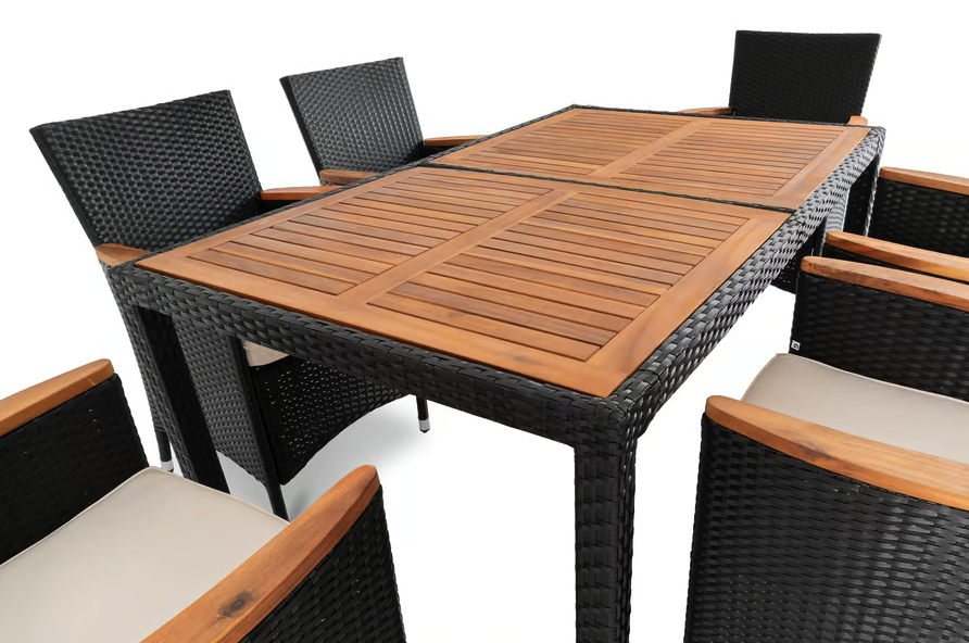 Садові меблі Di Volio VERONA 6+1 чорно-кремові Киев - изображение 6