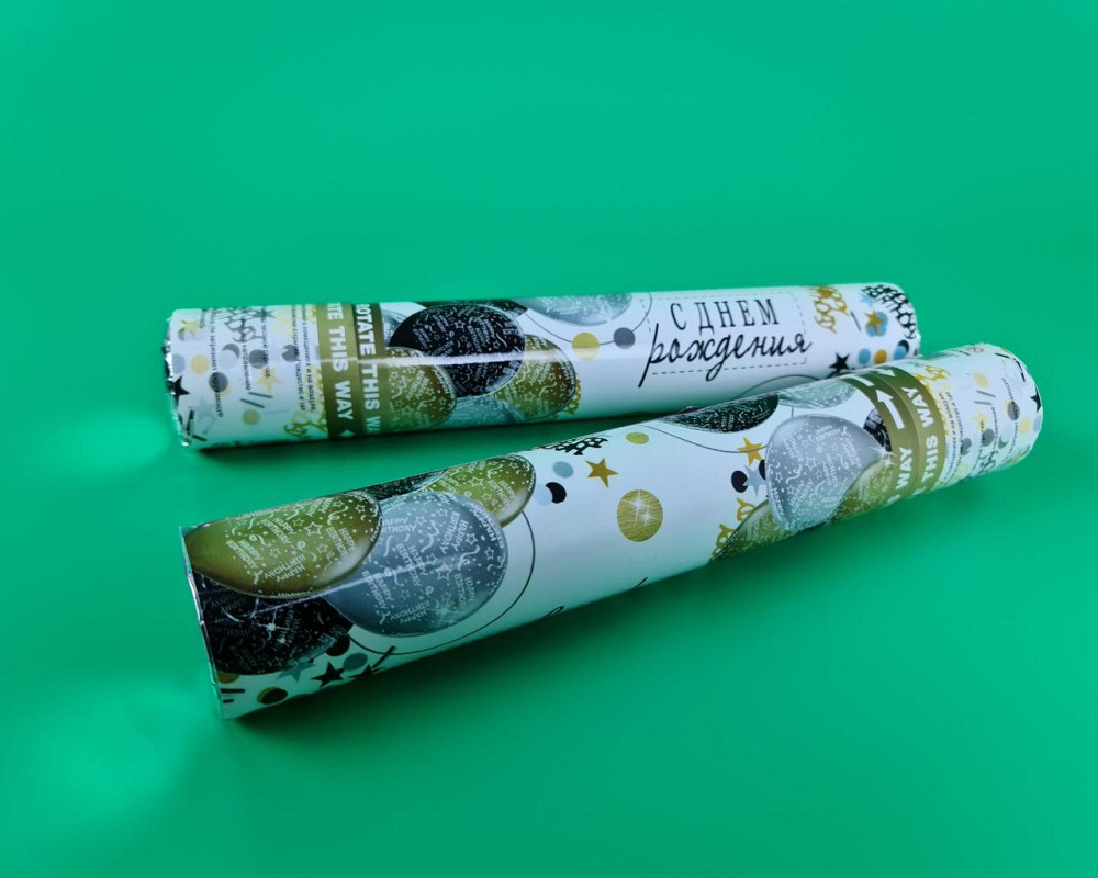 Хлопушка пневматическая шарики Happy Birthday, длина 30 см 4830-09 (1 пачка) Харьков - изображение 1