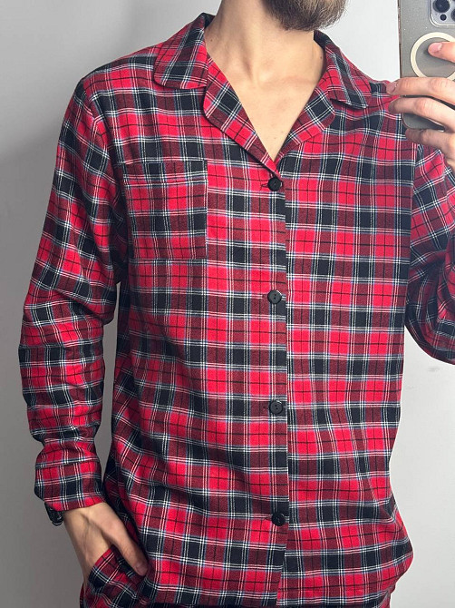 Чоловіча котонова піжама у клітинку Харків - фото 5