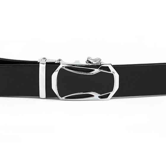 Ремінь чоловічий з пряжкою автомат з чорною вставкою Чорний (Vintage) Київ