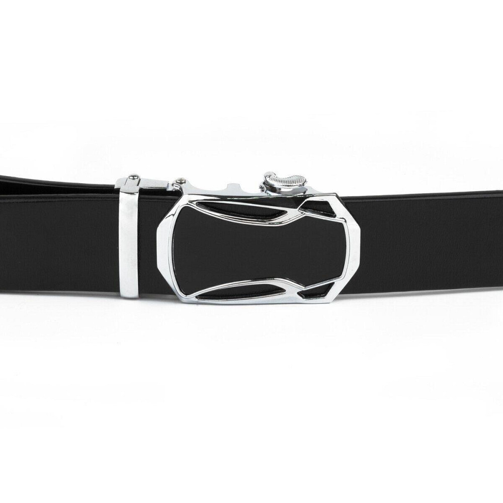 Ремінь чоловічий з пряжкою автомат з чорною вставкою Чорний (Vintage) Київ - фото 2