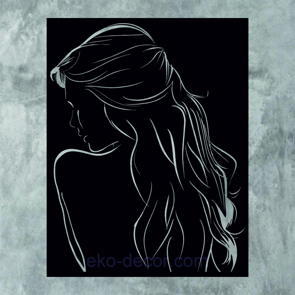 Декоративное настенное Панно «Девушка» Декор на стену 110*85 см, Черный Киев - изображение 10