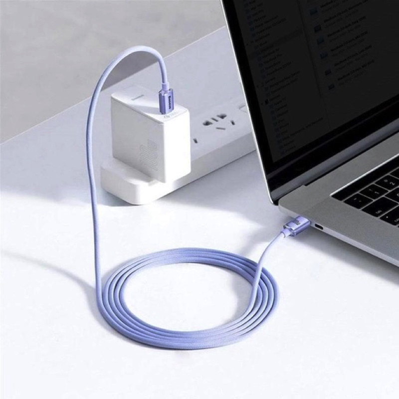 Кабель Baseus Crystal Shine Series Fast Charging Data Cable Type-C to Type-C 100W 1.2m Purple Київ - фото 3