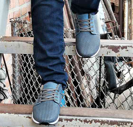 Чоловічі мокасини Літні Сині Кросівки Сіточка Сірі (розміри: 40,41) Відео Огляд - 01-3 Дніпро