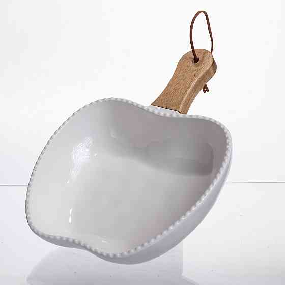 Тарілка порцелянова глибока з ручкою Яблуко 25×20×5 (см) Білий ZJH-15-6 Київ