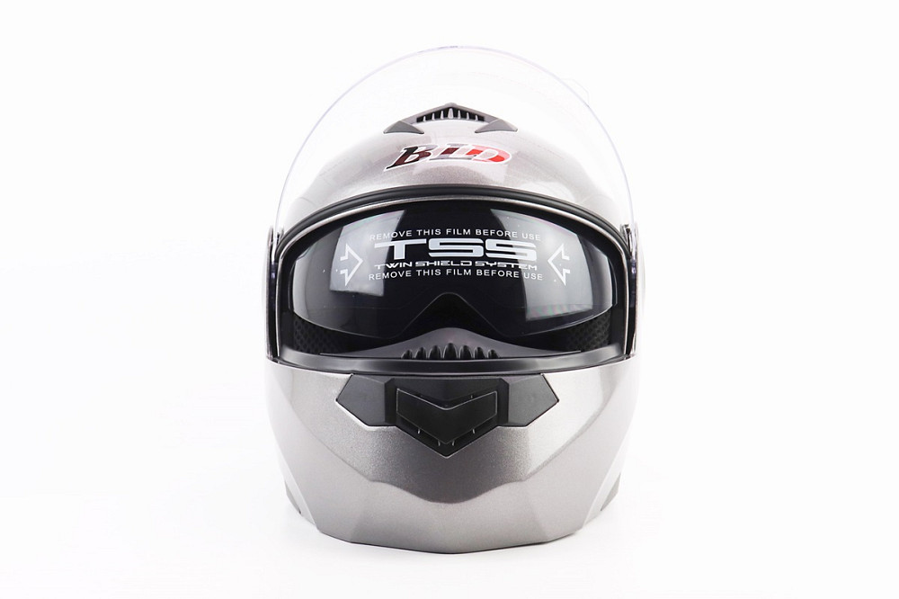 Шолом модуляр, закритий з відкидним підборіддям+відкидні окуляри BLD-159 L (59-60см), СІРИЙ глянець Київ - фото 6