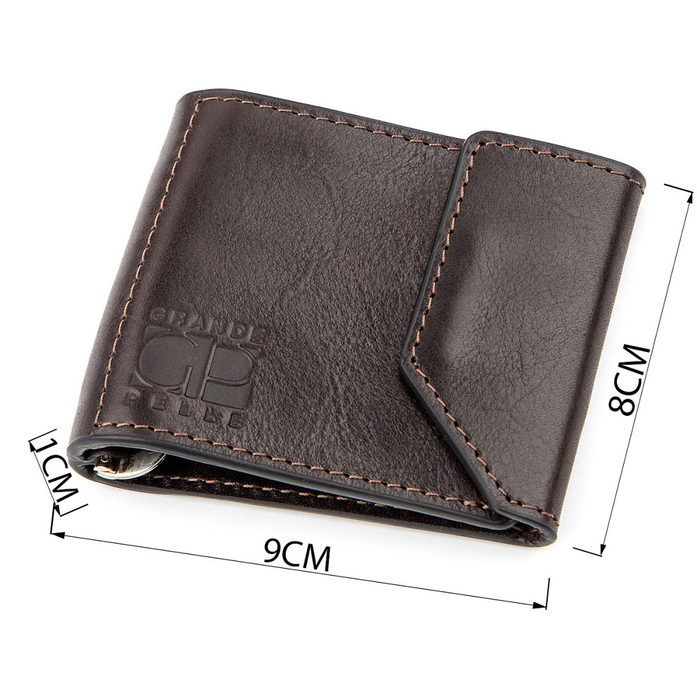 Зажим для денег GRANDE PELLE 11150 Темно-коричневый Киев - изображение 4