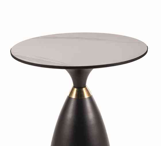 Журнальний столик GEMINI білий/чорний+золото д.50 Днепр