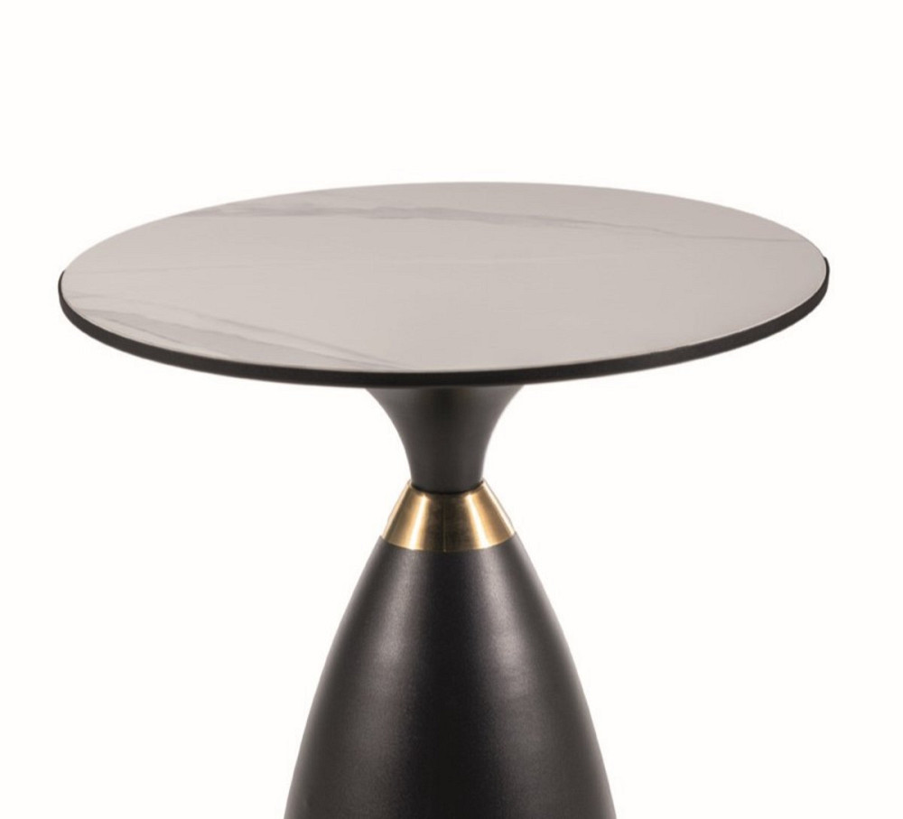 Журнальний столик GEMINI білий/чорний+золото д.50 Дніпро - фото 3