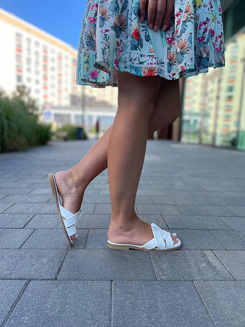 Jasmine Легкі шльопанці жіночі класичні з відкритим носком літні, натуральна шкіра Jasmine 405 Коломия - фото 8