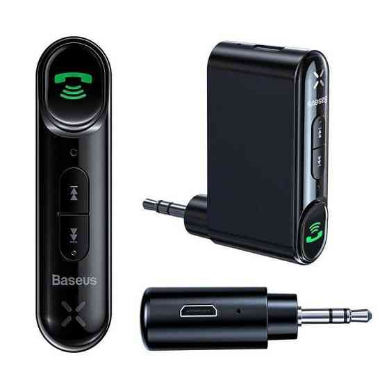 Bluetooth 5.1 приемник Baseus Type 7 c AUX выходом 3.5 мм с микрофоном для автомагнитол, колонок WXQY-01 Николаев