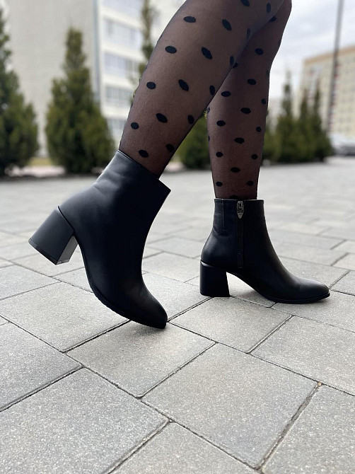 LIRIO Жіночі черевики LIRIO чорні натуральна шкіра 38р.25см 39р.25.5см каблук 7см ( ) Коломия - фото 7