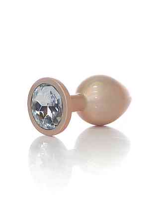 Анальна металева пробка Plug-Jewellery  Pearl Gold PLUG- Clear M Sex Aura Київ