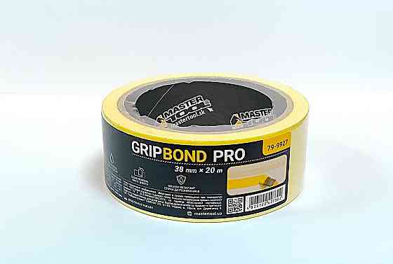MASTERTOOL Стрічка малярна універсальна MASTERTOOL GripBond Pro 38 мм×20 м жовта 79-9927 Коломия