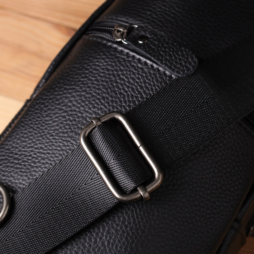 Чоловіча сумка через плече з натуральної шкіри Чорний (Vintage) Київ - фото 4