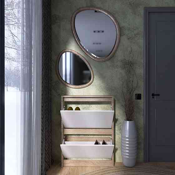 Тумба для обуви в прихожую Эверест Сити-160-2 70,2х16х95,8 см Дуб сонома/Белый (DTM-071107) Львов