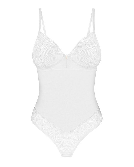 Боди Obsessive Alissium Teddy White, M/L, лиф с мягкой чашкой, высокие вырезы для ног Sex Aura Киев - изображение 5