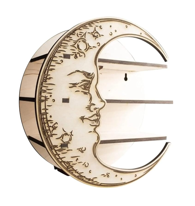 Настенная полка Луна, органайзер с 3 полками для украшений и декора, деревянная полка полумесяц, цвет White Каменец-Подольский - изображение 3